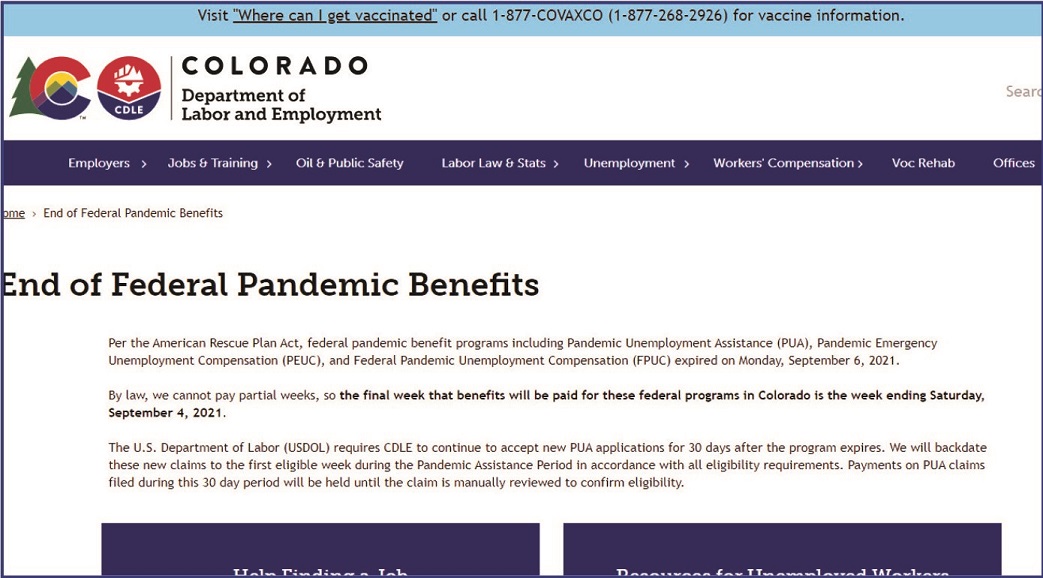 Más de 100,000 habitantes en Colorado pierden los beneficios federales por desemple